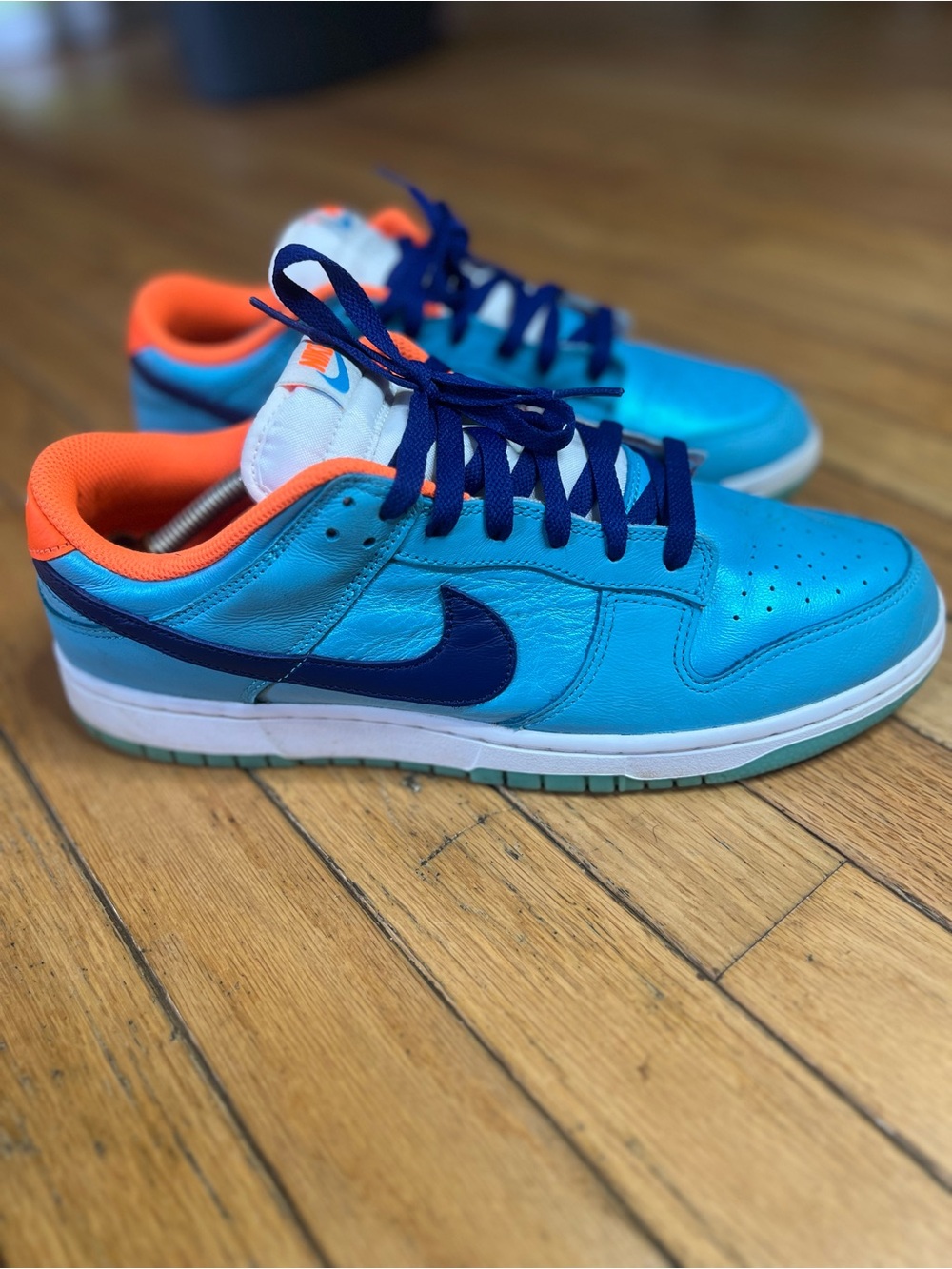 Nike Dunk SE Low Baltic Blue/Total Orange/White Leather Sneaker men’s 10